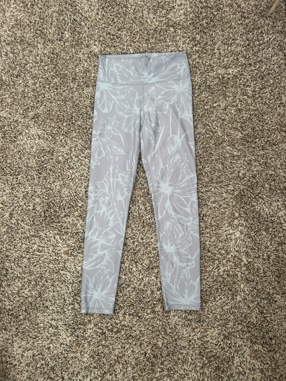 Fabletics Light Gray Floral Leggings